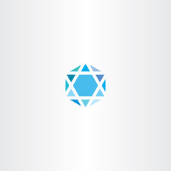geometric diamond hexagon blue icon star