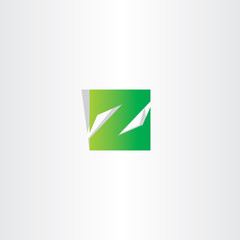 green z letter logo square icon vector