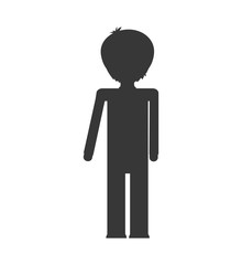cartoon silhouette man male avatar person icon. Isolated and flat illustration. Vector graphic