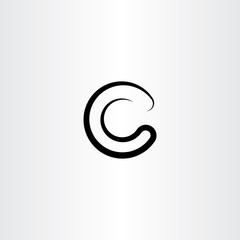 letter c black vector symbol element sign logo