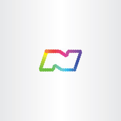 letter n colorful circles logo icon vector