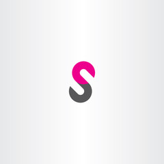 letter s logo magenta black vector icon logotype