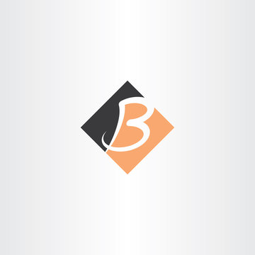 Letter B Orange Black Icon Vector Logo