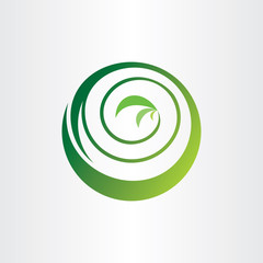 spiral bio circle plant ecology green icon logo vector