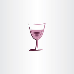 stylized wine glass rose icon vector illustration