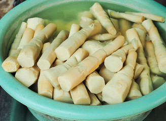 Boiled bamboo shoots, Use in thai food munu
