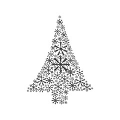 pine tree snowflake nature merry christmas icon. Isolated and flat illustration. Vector graphic