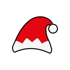 santa hat merry christmas cartoon celebration icon. Isolated and flat illustration. Vector graphic