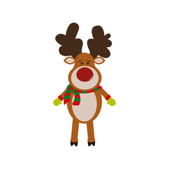 reindeer deer merry christmas cartoon celebration icon. Isolated and flat illustration. Vector graphic