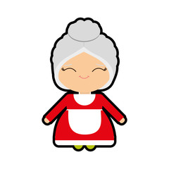 santas wife merry christmas cartoon celebration icon. Isolated and flat illustration. Vector graphic