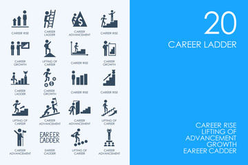Set of BLUE HAMSTER Library career ladder icons © palau83