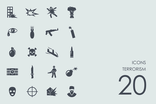 Set of terrorism icons