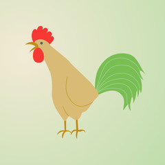 Illustration of a rooster crowing
