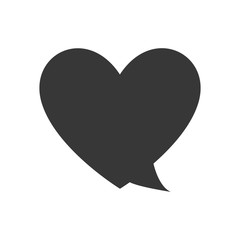 bubble silhouette heart communication message speak icon. Isolated and flat illustration. Vector graphic