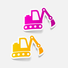 realistic design element: excavator