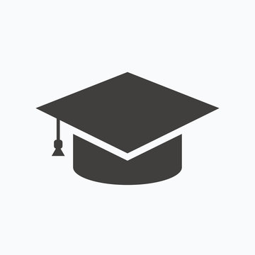 Education icon. Graduation cap sign.