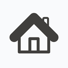 Home icon. House building sign.