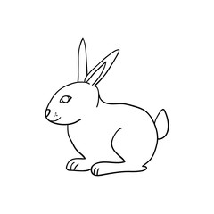 Fototapeta na wymiar rabbit cute animal silhouette icon. Isolated and flat illustration. Vector graphic