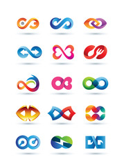 Set of Abstract Infinity Logo - Vibrant and Colorful Icons Logos