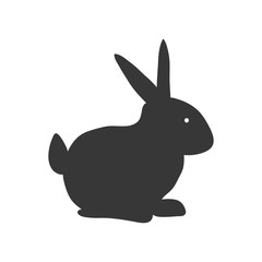 rabbit cute animal silhouette icon. Isolated and flat illustration. Vector graphic