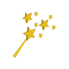 stars gold magic surprise icon. Isolated and flat illustration. Vector graphic