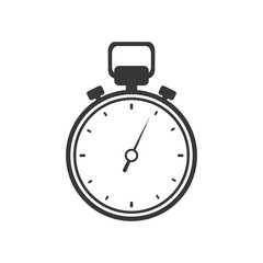 chronometer time silhouette white icon. Isolated and flat illustration. Vector graphic