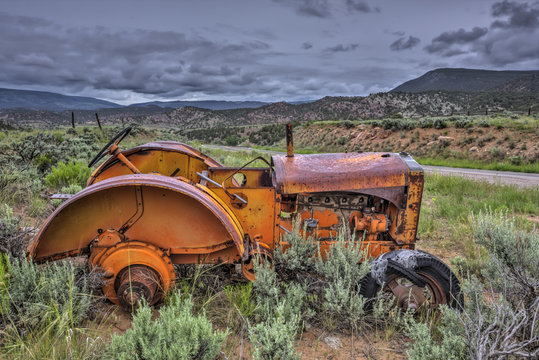 An old Tractor sitting off Rt. 131 near McCoy Colorado in the White River National Forest Area.