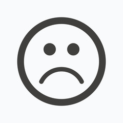 Sad smiley icon. Bad feedback sign.