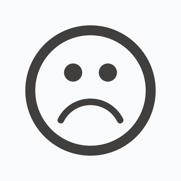 Sad Smiley Icon. Bad Feedback Sign.