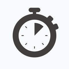 Stopwatch icon. Timer or clock device sign.