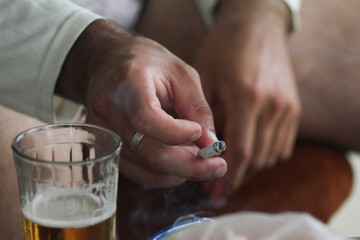 Cigarette in hand