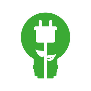 plug leaf bulb energy ecology save icon. Isolated and flat illustration. Vector graphic