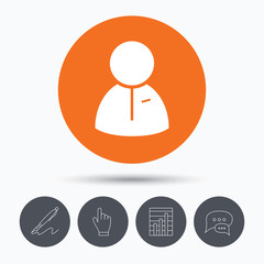 User icon. Human person sign.