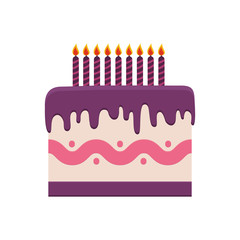 cake candle party cream bakery birthday icon. Isolated and flat illustration. Vector graphic