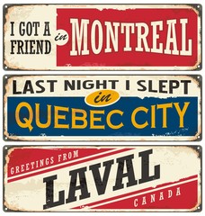 Canada cities vintage metal signs collection