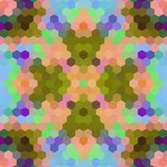 Kaleidoscopic low poly hexagon style vector mosaic background