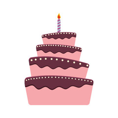 cake candle party cream bakery birthday icon. Isolated and flat illustration. Vector graphic