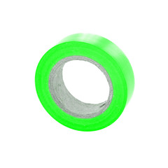 Protecting sticky green insulation tape reel isolated on white background