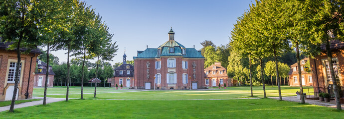 Panorama of the main building of the Clemenswerth castle in Soge
