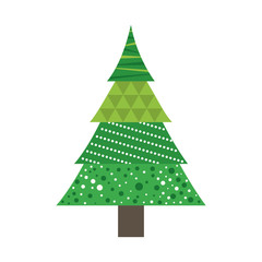 pine tree merry christmas celebration icon. Isolated and flat illustration. Vector graphic