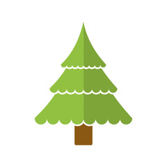 pine tree merry christmas celebration icon. Isolated and flat illustration. Vector graphic