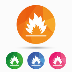 Fire flame sign icon. Heat symbol.