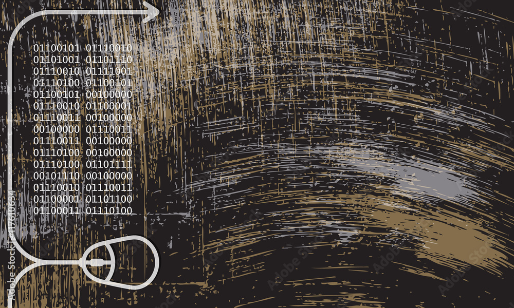 Poster vector abstract scratched background and mouse
