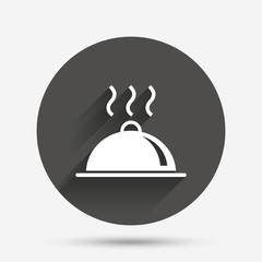 Food platter serving sign icon. Table setting.