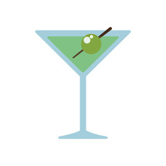 cocktail olive drink alcohol glass beverage icon. Isolated and flat illustration. Vector graphic