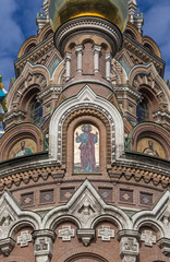 Fototapeta na wymiar Detail of Church of Savior on Spilled Blood, St. Petersburg, Russia 