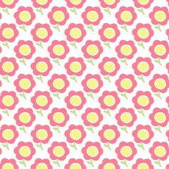 Simple baby pattern. Cute seamless wallpaper. Doodle little flower pastel background. Vector illustration.