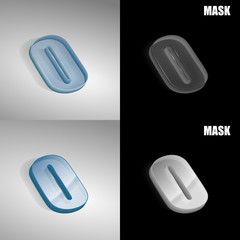 szklana ikona 3D vektor