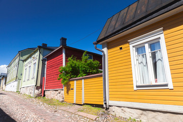 Fototapeta na wymiar Street view of Porvoo town, Finland