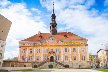 Fototapeta na wymiar Town Hall in Narva town, Estonia
